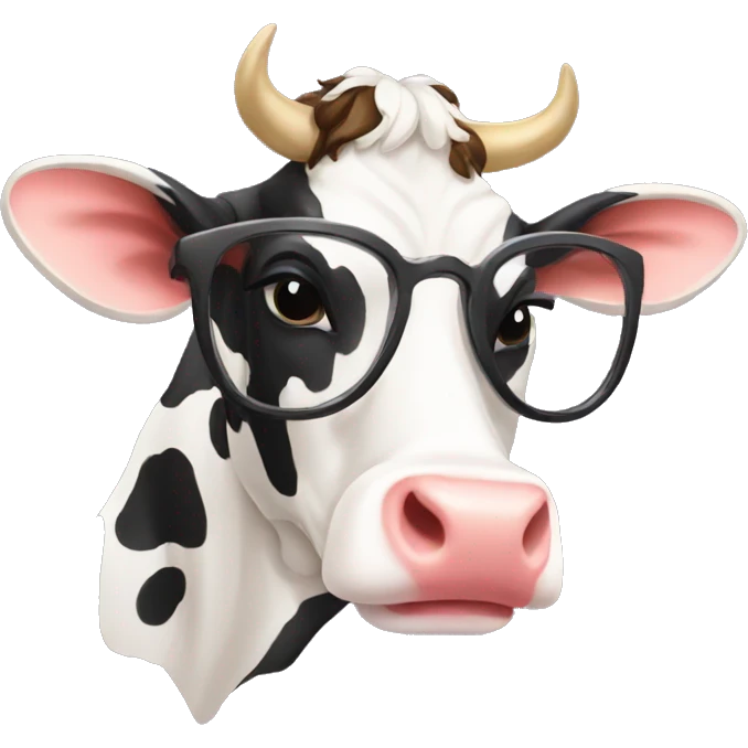 a fashionable cow emoji