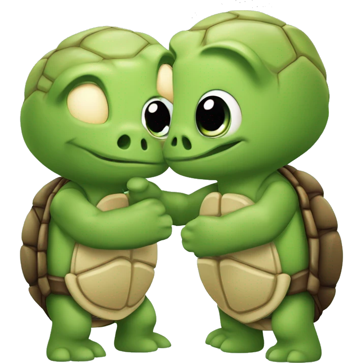 Tortuga y cotorra enamorados  emoji