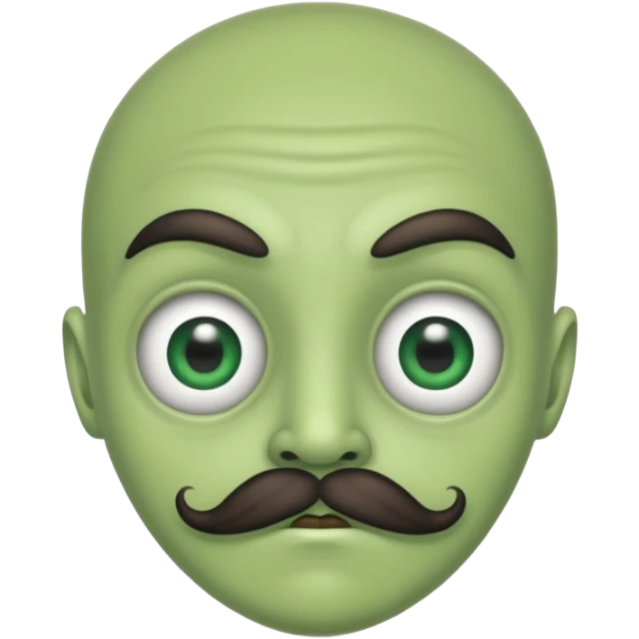 alien with mustache and green body emoji