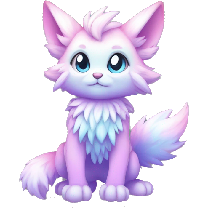 Anthro-Pastel-Gradient-Fantasy-Fur-Sona-Chibi-Shiny-Fakémon full body emoji