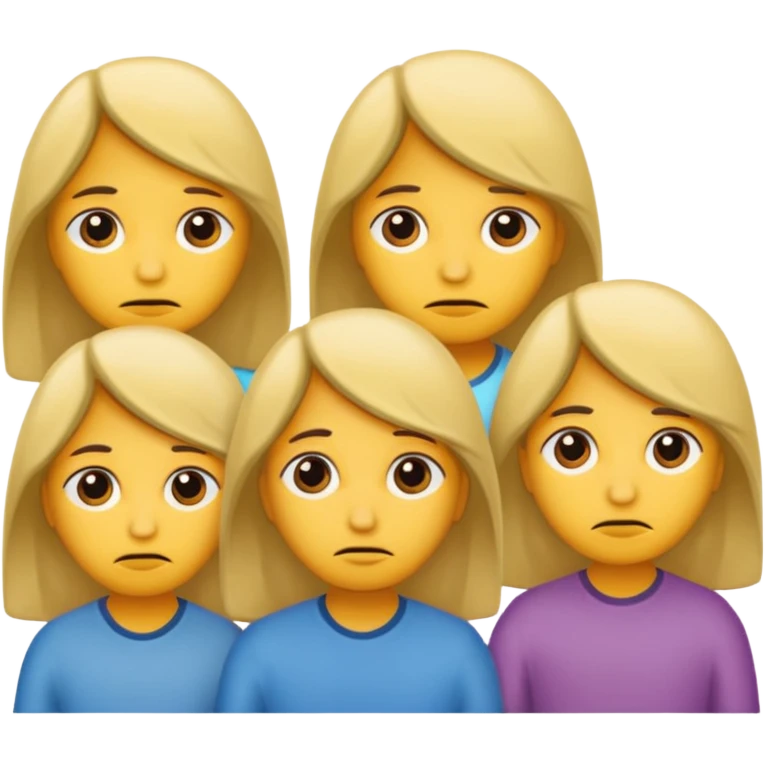 grupo de 5 amigos tristes emoji