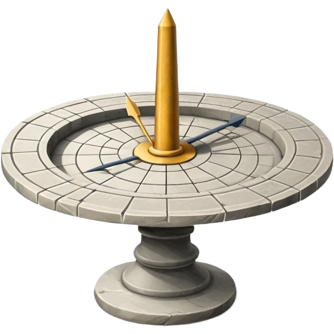 “stone sundial with shadow pointer emoji