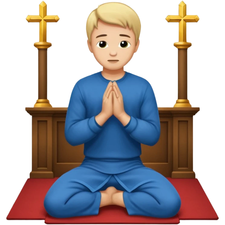 A biblical illustration of Daniel kneeling praying in his upper room. emoji