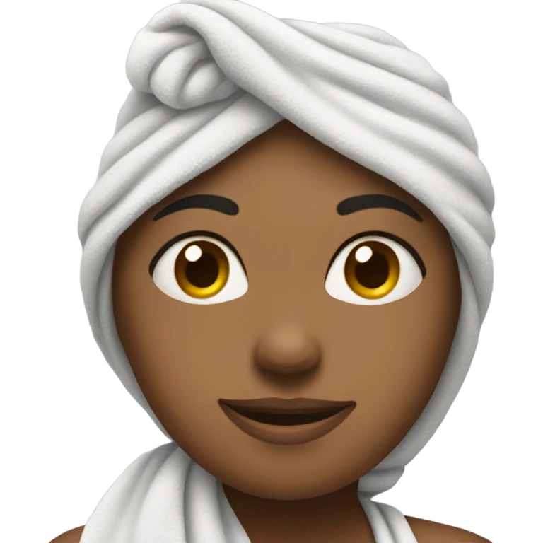a girl wearing a towel around her head emoji