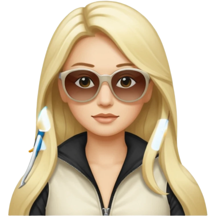 White. Rav 4 . Sexy. Female.long blond hair. Sunglasses  emoji