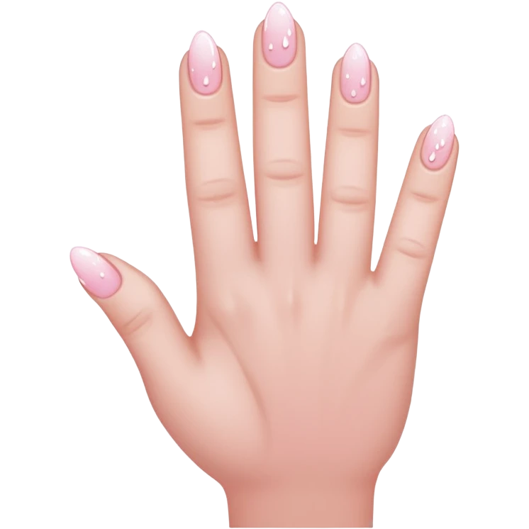 White drops on light pink finger emoji