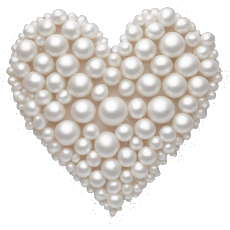 white pearls outlining heart emoji