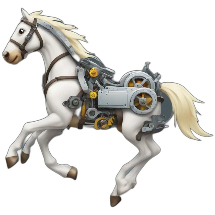 Mechanical running horse emoji