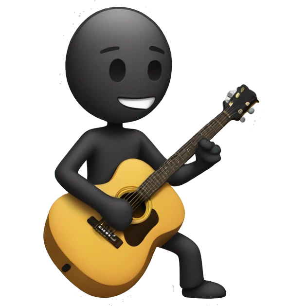 stick figure playing guitar emoji
