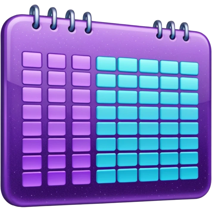 glitter purple and cian spreadsheet emoji