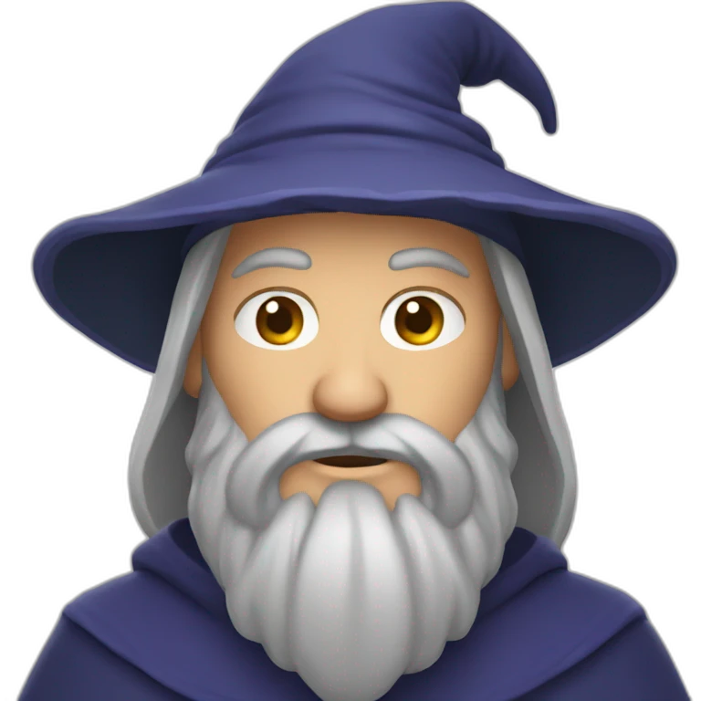 wizard with hand on beard emoji