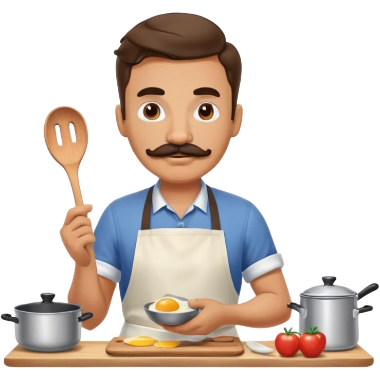 Husband cooking breakfast emoji
