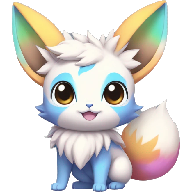Colorful Kawaii Eeveelution-Cute-Pokémon-fusion full body emoji