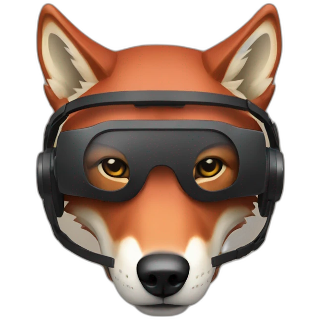 virtual reality red wolf emoji