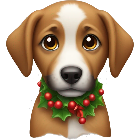 Christmas puppy emoji