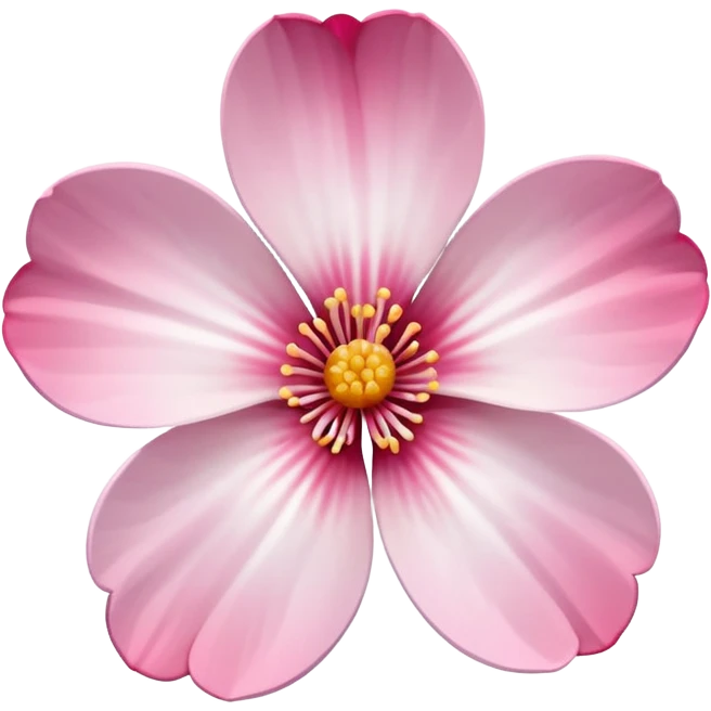 a perfect white and pink gradient sakura flower emoji
