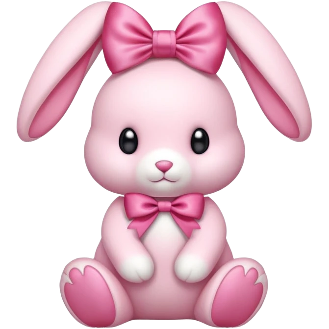 pink soft plush bunny with bow emoji