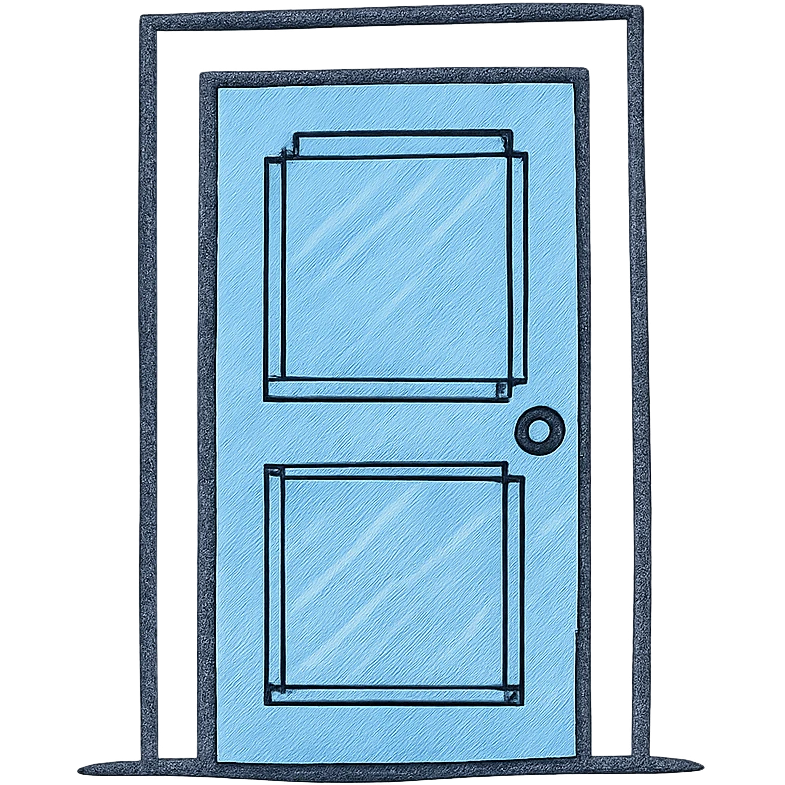 blue door emoji
