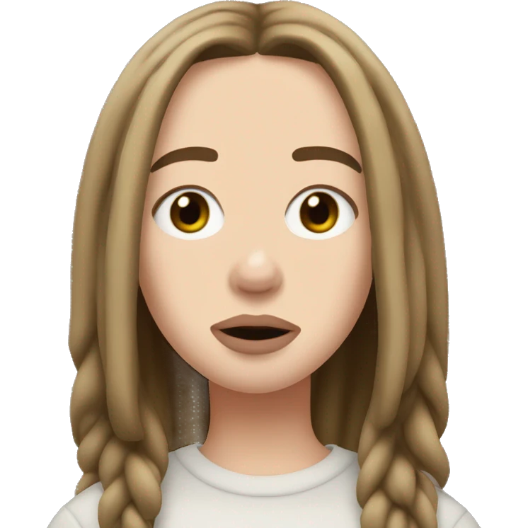 Billie Eilish with brown hair emoji