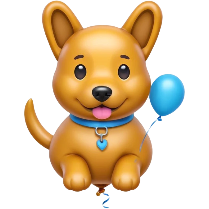 dog shaped flying balloons emoji