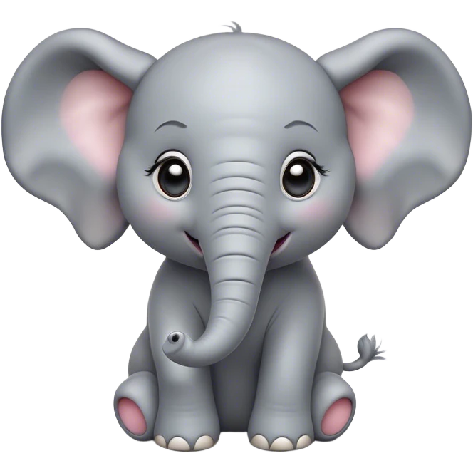 Cinematic Comical Baby Elephant Portrait Emoji, Head tilted dramatically with an exaggeratedly amused expression, featuring a striking soft gray hide with oversized, quirky ears and wide, expressive eyes full of playful disbelief, Simplified yet hilariously expressive features, highly detailed, glowing with a slightly sassy glow, high shine, dramatic yet playful, stylized with an air of cheeky mischief, bright and endearing, soft glowing outline, capturing the essence of a spirited and over-the-top baby elephant, so meme-worthy it feels like it could trumpet its way into internet fame instantly! emoji