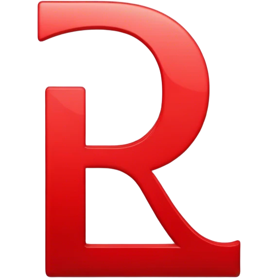 Make a R Logo That’s Red And The Screen Is White emoji
