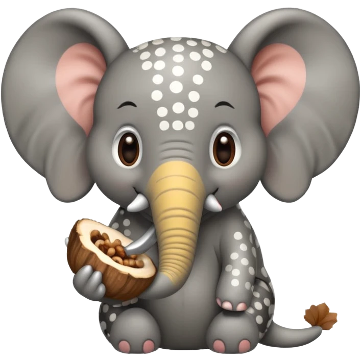 A poke a dotted elephant eating a squirl emoji