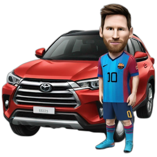 Messi with a toyota emoji