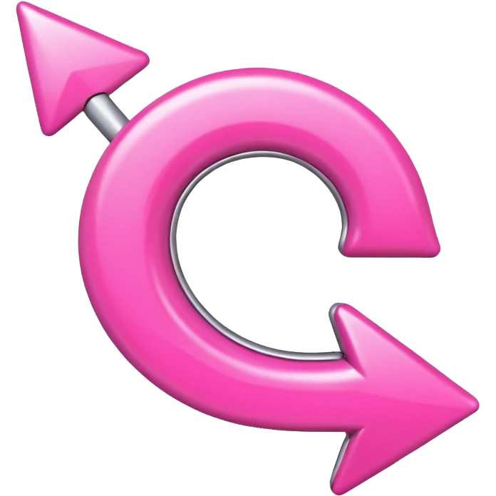 Pink curved go back arrow emoji