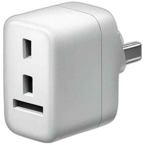 Side view electrical plug with bolt emoji
