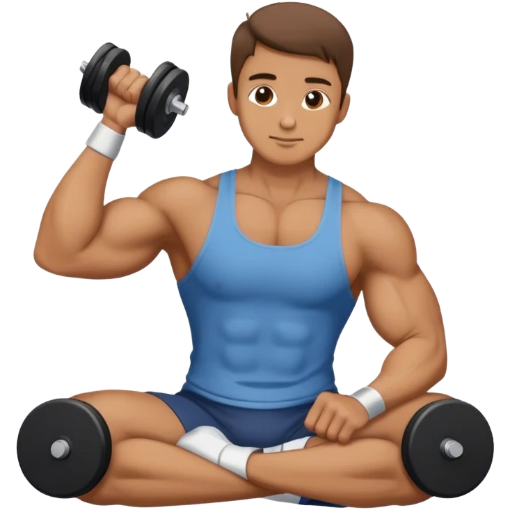 man seated weighted wrist curl emoji