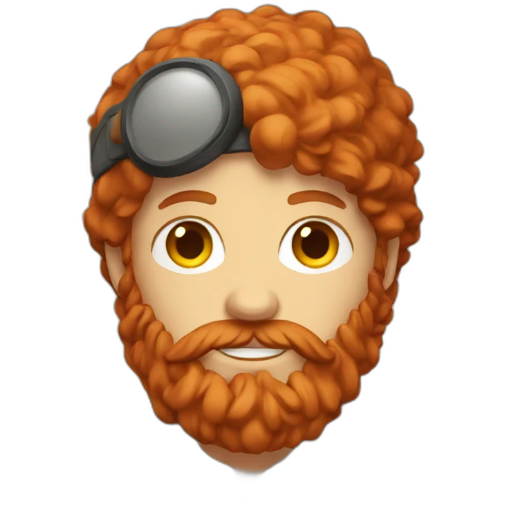Red headed hiker with long beard emoji