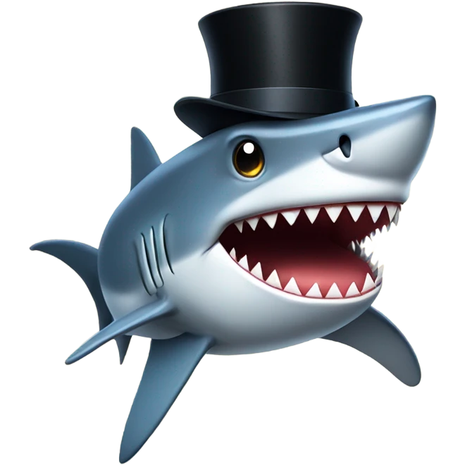 shark with top hat emoji