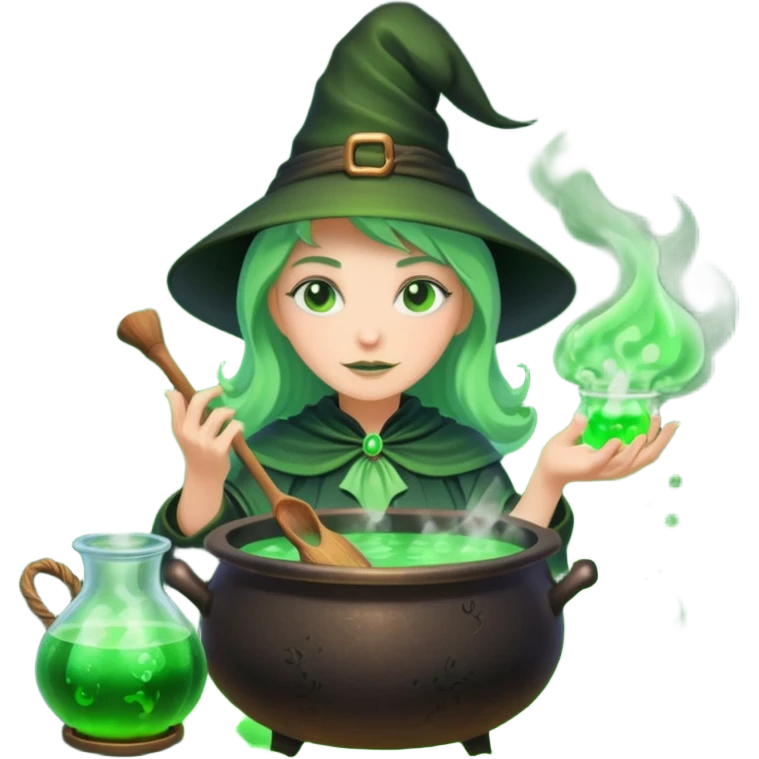 green witch cooking potion emoji