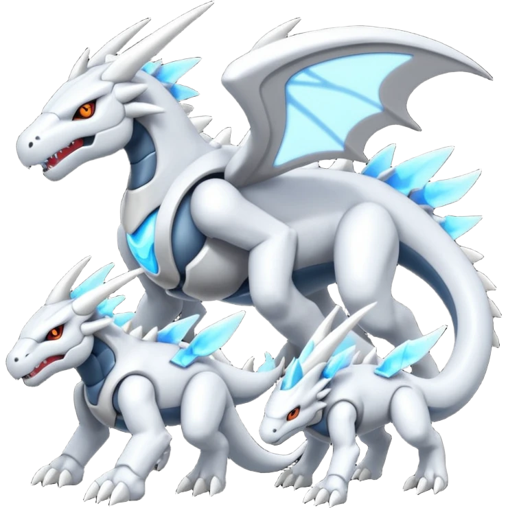 Futuristic Reshiram-Kyurem-Steelix-Lairon-Genesect-fusion emoji
