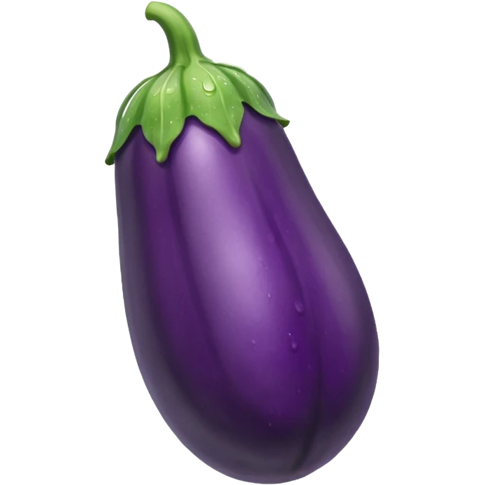 Detailed dripping veiny wet long cucumber shaped eggplant with veins along body emoji