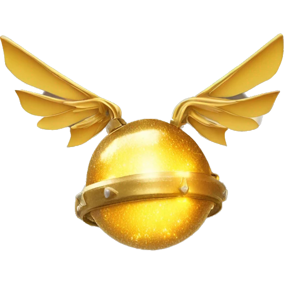 Golden snitch from Harry Potter movie with some mini Christmas lights  emoji