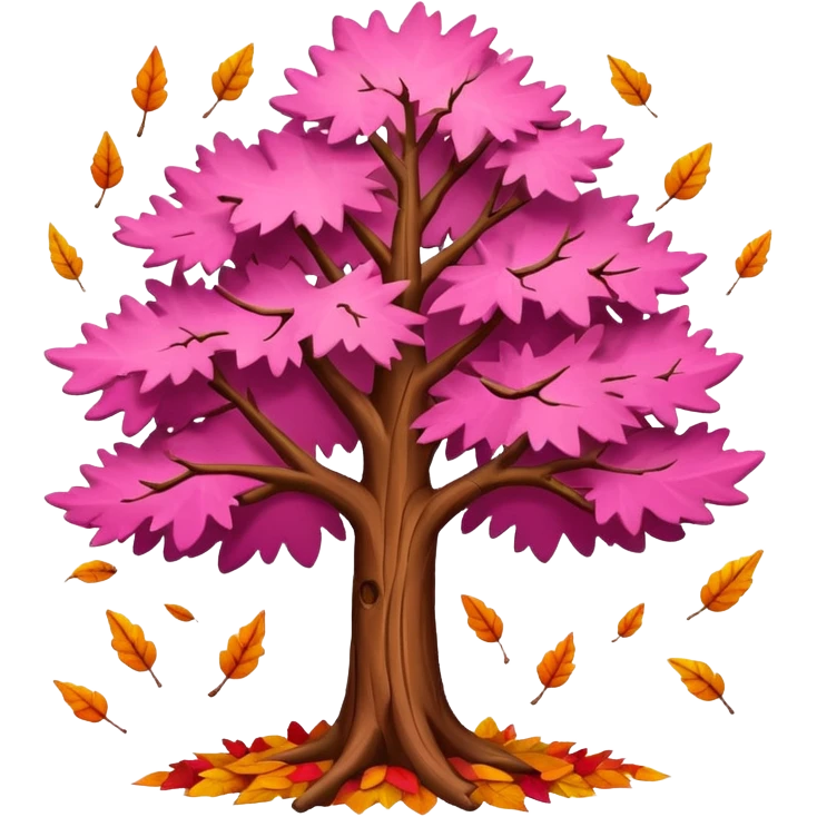 pink autumn tree emoji