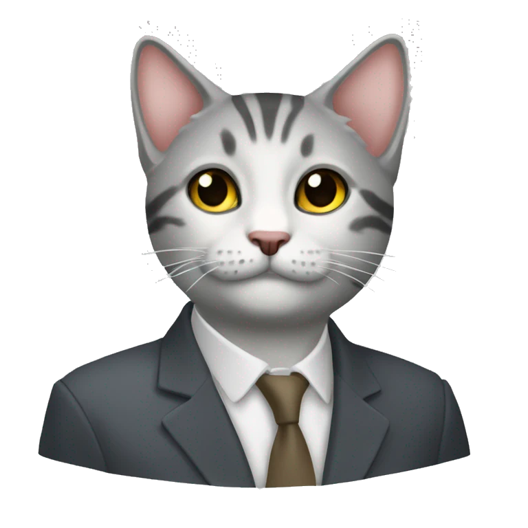 Серая маленькая кошка emoji