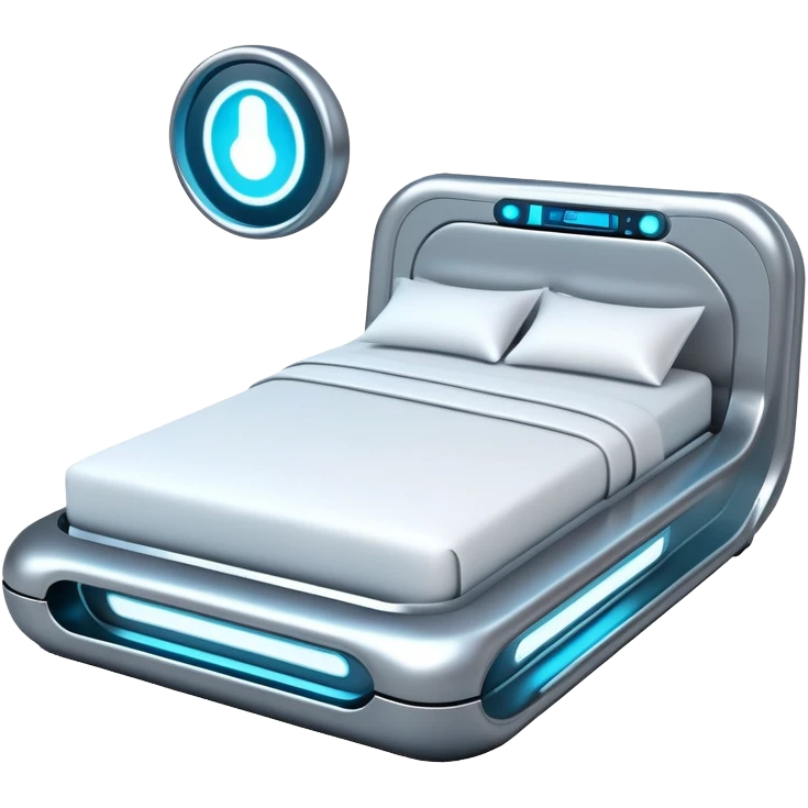 high-tech bed with glowing accents emoji