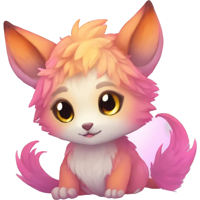 Kawaii bright fantasy ethereal anthro fursona Fakemon animal creature emoji