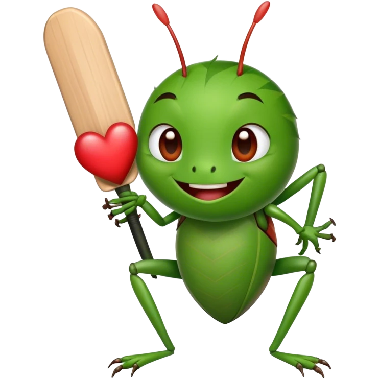 cricket with heart emoji