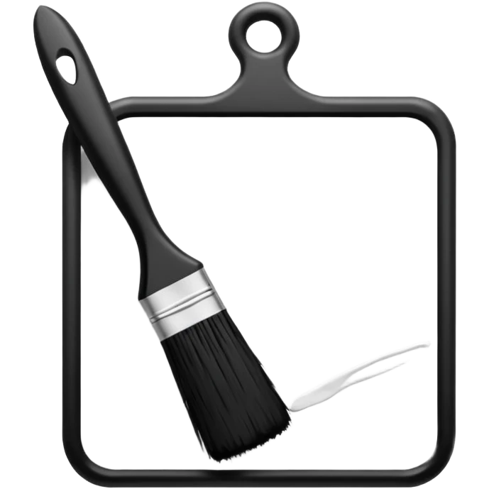 Visualize on-brand content — instantly. black white pallete preferred. brush painting on a canvas. app icon. modern, sleek, minimalistic. emoji