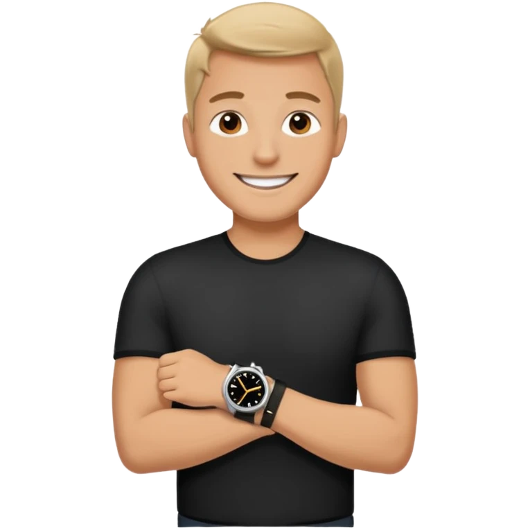 man wearing a black strap watch emoji