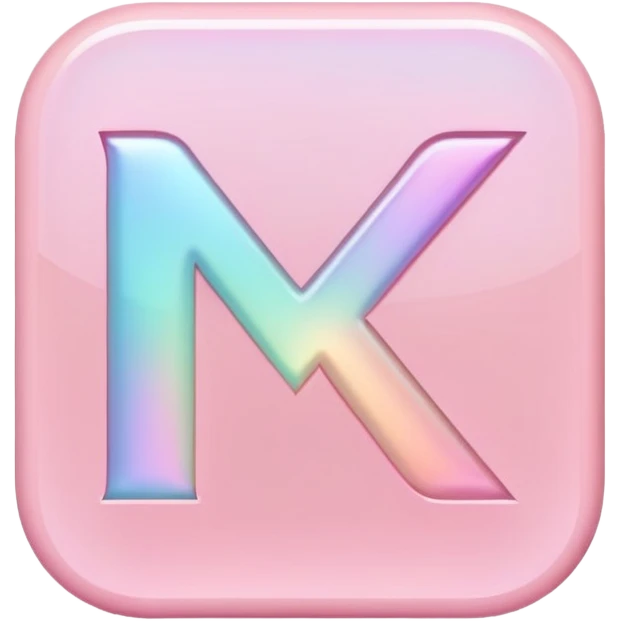 Iridescent pastel pink Font setting icon with letter emoji