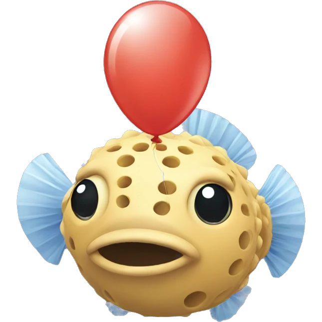 Blowfish with balloon emoji