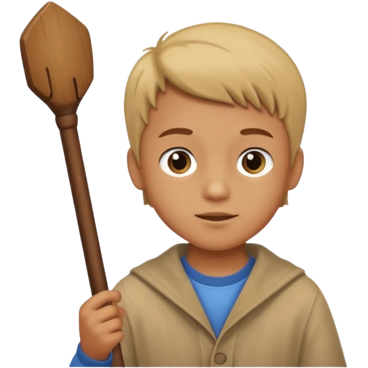 boy teaching with stick emoji