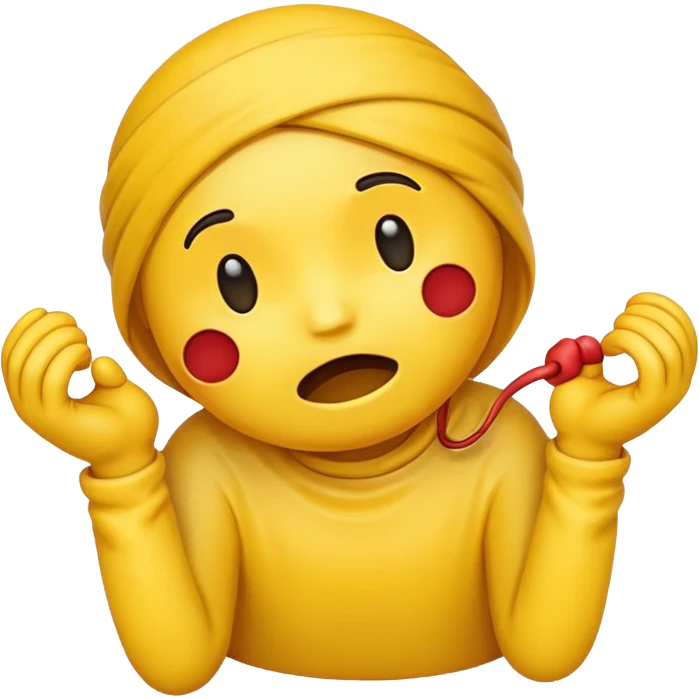 yellow emoji strangling themself emoji