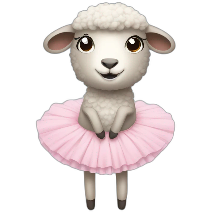 Sheep as a ballerina emoji