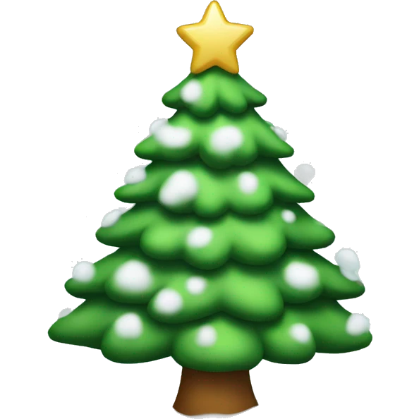 Christmas tree with snow bow on top emoji
